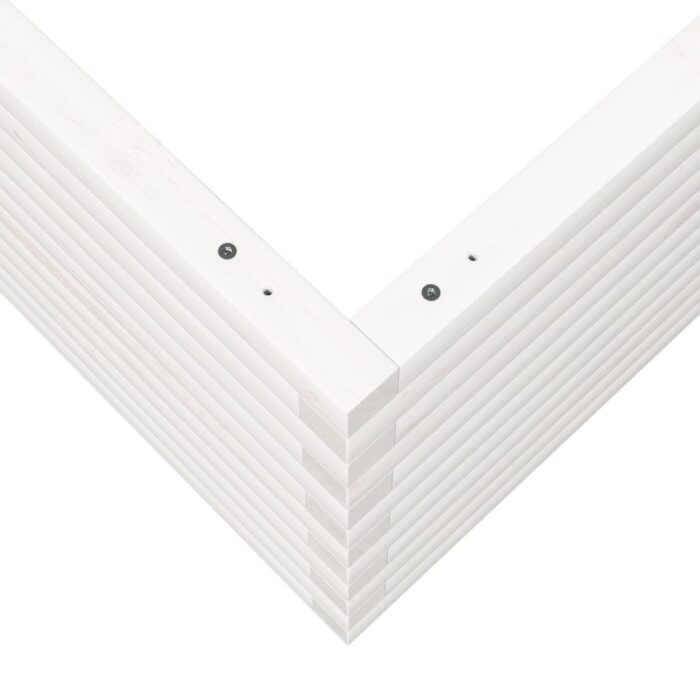Jardinière blanc 80x80x45,5 cm bois de pin massif – Image 6