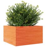 Jardinière cire marron 80x80x45,5 cm bois de pin massif – Image 2