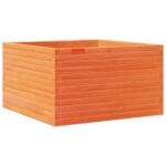 Jardinière cire marron 80x80x45,5 cm bois de pin massif – Image 5
