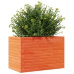 Jardinière cire marron 70x40x45,5 cm bois de pin massif – Image 2