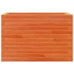 Jardinière cire marron 70x40x45,5 cm bois de pin massif – Image 3