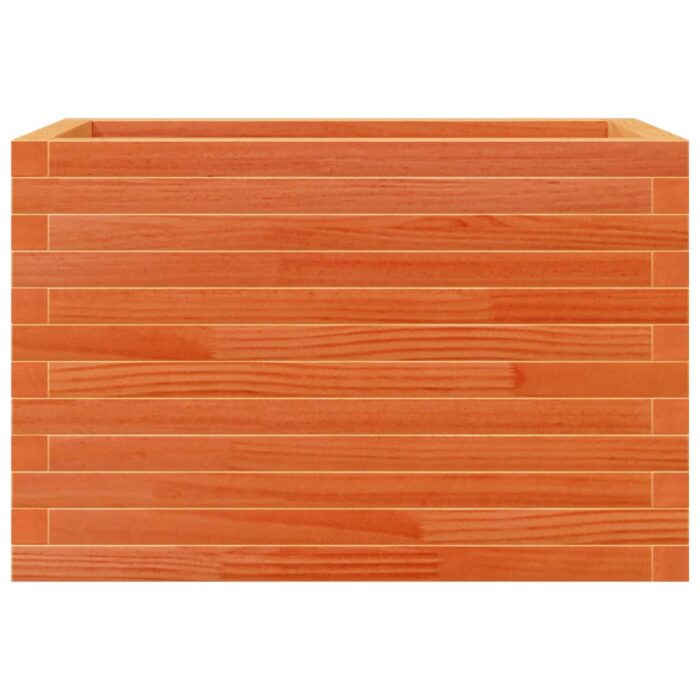 Jardinière cire marron 70x40x45,5 cm bois de pin massif – Image 3