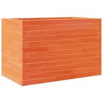 Jardinière cire marron 70x40x45,5 cm bois de pin massif – Image 5