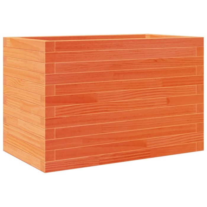 Jardinière cire marron 70x40x45,5 cm bois de pin massif – Image 5