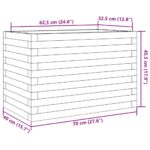 Jardinière cire marron 70x40x45,5 cm bois de pin massif – Image 8