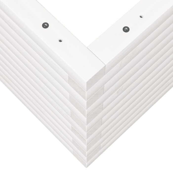 Jardinière blanc 90x40x45,5 cm bois de pin massif – Image 6