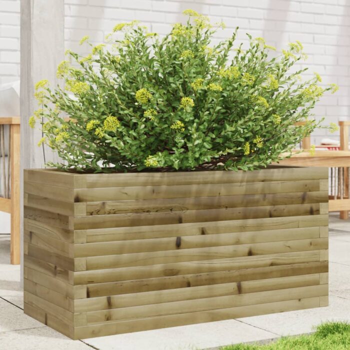 Jardinière 90x40x45,5 cm bois de pin imprégné – Image 1