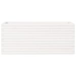 Jardinière blanc 110x40x45,5 cm bois de pin massif – Image 3