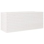 Jardinière blanc 110x40x45,5 cm bois de pin massif – Image 5