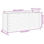 Jardinière blanc 110x40x45,5 cm bois de pin massif – Image 8