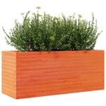 Jardinière cire marron 110x40x45,5 cm bois de pin massif – Image 2