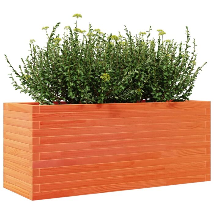 Jardinière cire marron 110x40x45,5 cm bois de pin massif – Image 2