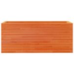 Jardinière cire marron 110x40x45,5 cm bois de pin massif – Image 3