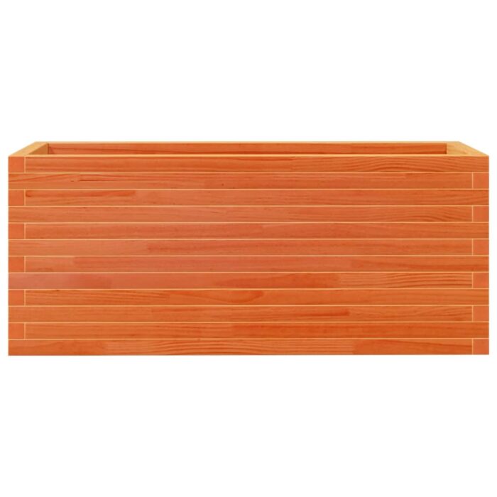 Jardinière cire marron 110x40x45,5 cm bois de pin massif – Image 3