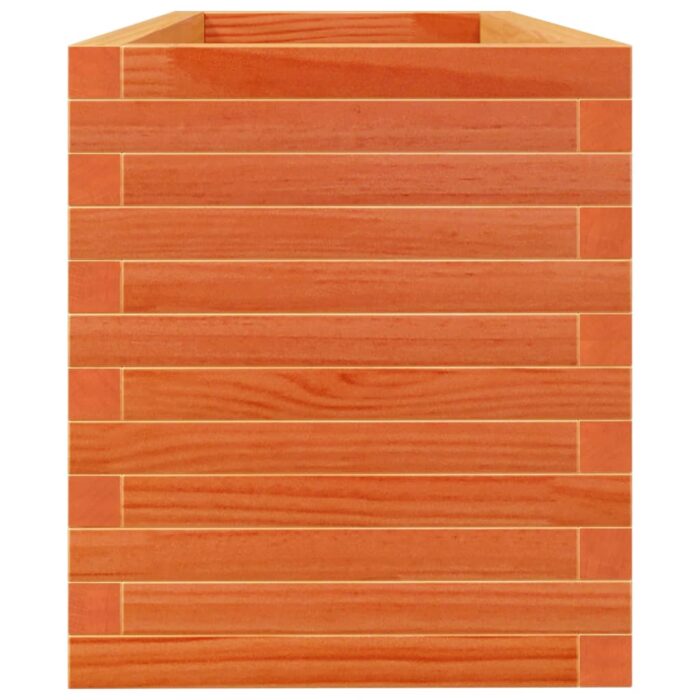 Jardinière cire marron 110x40x45,5 cm bois de pin massif – Image 4