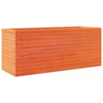 Jardinière cire marron 110x40x45,5 cm bois de pin massif – Image 5