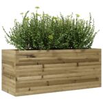 Jardinière 110x40x45,5 cm bois de pin imprégné – Image 2