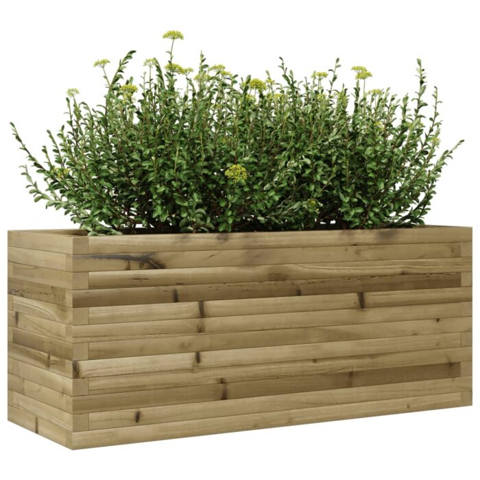 Jardinière 110x40x45,5 cm bois de pin imprégné – Image 2