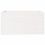 Jardinière blanc 90x60x45,5 cm bois de pin massif – Image 3