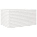 Jardinière blanc 90x60x45,5 cm bois de pin massif – Image 5