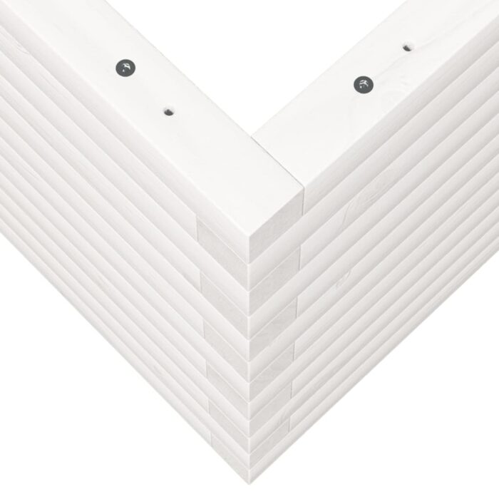 Jardinière blanc 90x60x45,5 cm bois de pin massif – Image 6