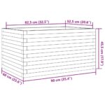 Jardinière blanc 90x60x45,5 cm bois de pin massif – Image 8