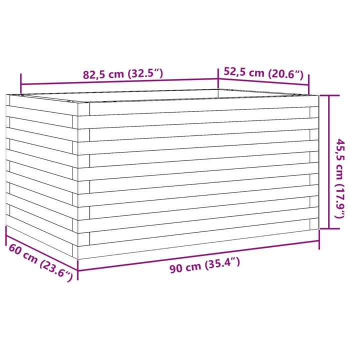 Jardinière 90x60x45,5 cm bois de pin imprégné – Image 8