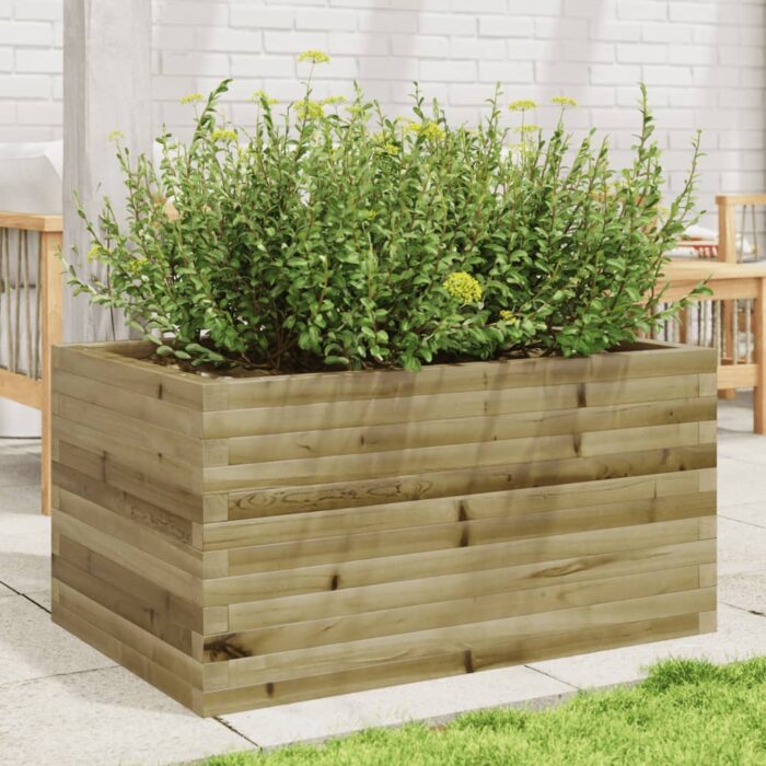 Jardinière 90x60x45,5 cm bois de pin imprégné – Image 1