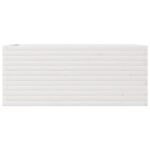 Jardinière blanc 110x60x45,5 cm bois de pin massif – Image 3