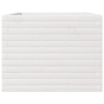 Jardinière blanc 110x60x45,5 cm bois de pin massif – Image 4