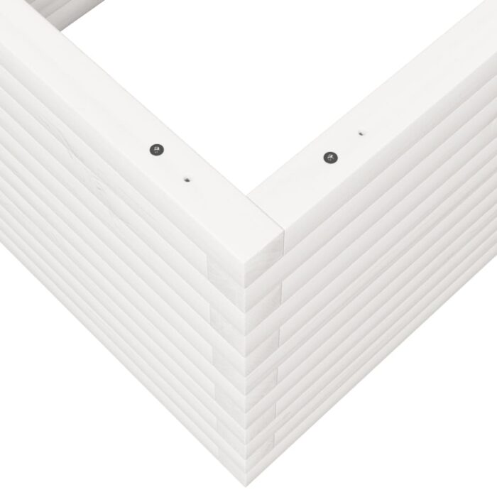 Jardinière blanc 110x60x45,5 cm bois de pin massif – Image 6