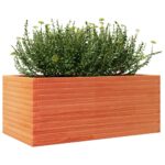 Jardinière cire marron 110x60x45,5 cm bois de pin massif – Image 2