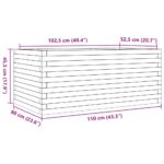 Jardinière cire marron 110x60x45,5 cm bois de pin massif – Image 8