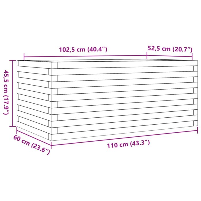 Jardinière 110x60x45,5 cm bois de pin imprégné – Image 8