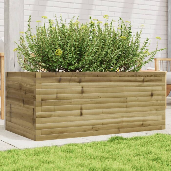 Jardinière 110x60x45,5 cm bois de pin imprégné – Image 1