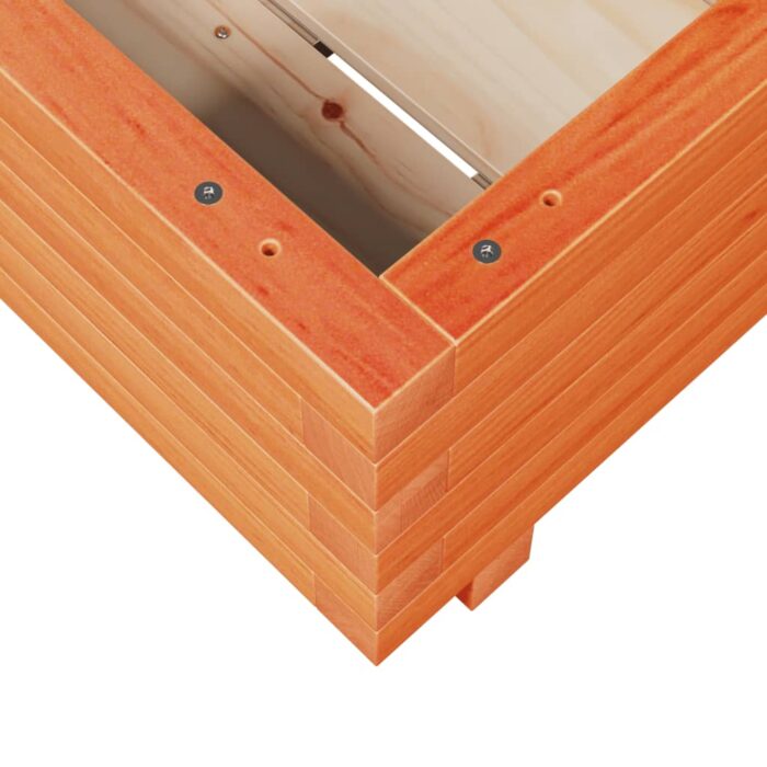 Jardinière cire marron 40x40x26,5 cm bois de pin massif – Image 6