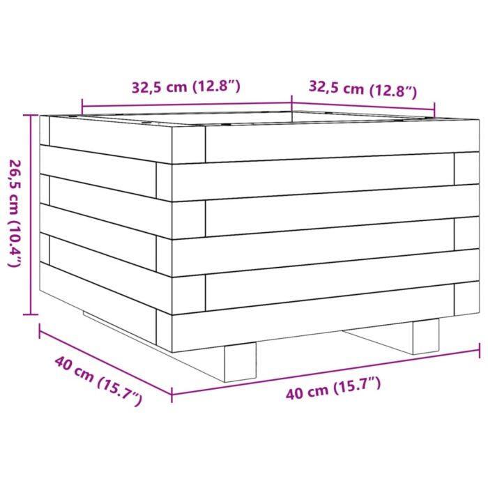Jardinière 40x40x26,5 cm bois de pin imprégné – Image 8