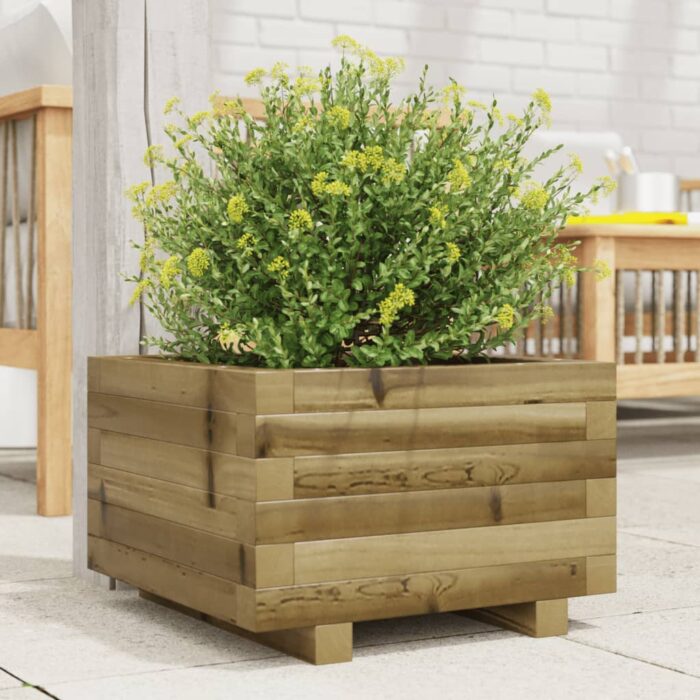 Jardinière 40x40x26,5 cm bois de pin imprégné – Image 1