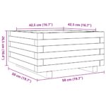 Jardinière 50x50x26,5 cm bois de pin massif – Image 8