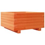 Jardinière cire marron 50x50x26,5 cm bois de pin massif – Image 5