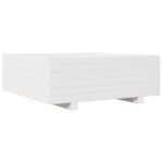 Jardinière blanc 70x70x26,5 cm bois de pin massif – Image 5