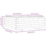 Jardinière blanc 70x70x26,5 cm bois de pin massif – Image 8