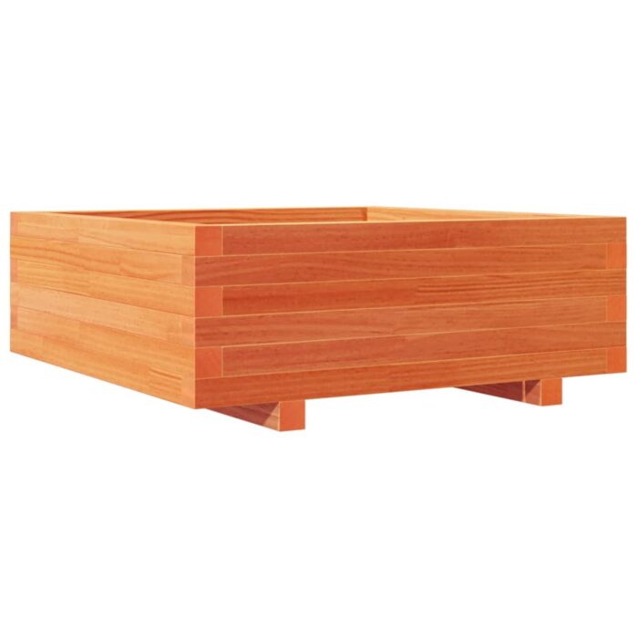 Jardinière cire marron 70x70x26,5 cm bois de pin massif – Image 5