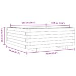 Jardinière cire marron 70x70x26,5 cm bois de pin massif – Image 8