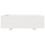 Jardinière blanc 80x80x26,5 cm bois de pin massif – Image 3