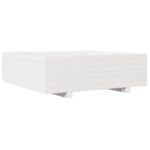 Jardinière blanc 80x80x26,5 cm bois de pin massif – Image 5