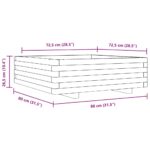 Jardinière blanc 80x80x26,5 cm bois de pin massif – Image 8