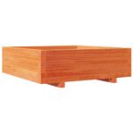 Jardinière cire marron 80x80x26,5 cm bois de pin massif – Image 5