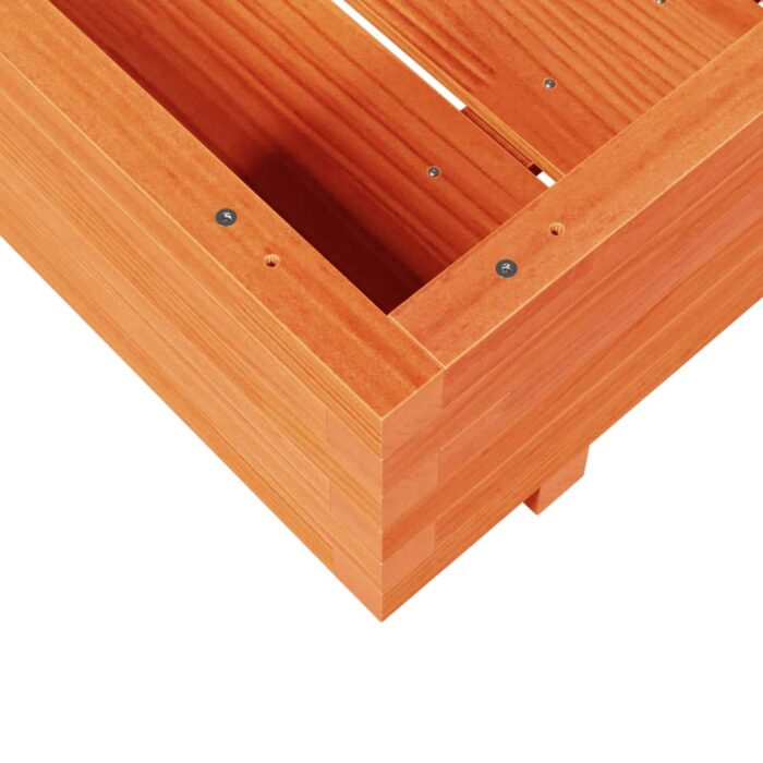 Jardinière cire marron 80x80x26,5 cm bois de pin massif – Image 6