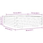 Jardinière cire marron 80x80x26,5 cm bois de pin massif – Image 8